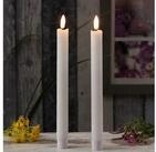 MARELIDA LED-Kerze LED Stabkerzen Tafelkerzen Dinner Spitzkerzen rustikal 25cm wei&szlig;