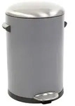 PROREGAL&reg; M&uuml;lleimer Retro Treteimer mit markanten Griffen und Kugelkappe, 3L, Grau