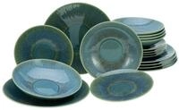 CreaTable Tafelservice Sea Breeze Mint (18-tlg), 6 Personen, Steinzeug