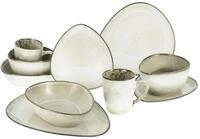 CreaTable Kombiservice Cloudy Sand (10-tlg), 2 Personen, Steinzeug