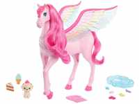 Barbie Anziehpuppe Ein verborgener Zauber, Rosafarbener Pegasus mit Hündchen