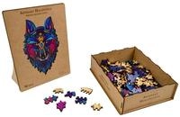 Philos Puzzle Philos 9080 - Artefakt Holzpuzzle 2in1 Wolf, 180 Teile in Holzbox,