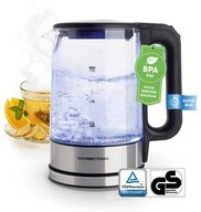 GOURMETmaxx Wasserkocher Glas 1,7 Liter mit integrierter Beleuchtung, 2200 W,
