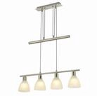 Lindby H&auml;ngeleuchte Simeon, Glas Alu IP20, 4 x 40 W
