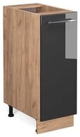 Vicco Apothekerschrank Fame-Line, Anthrazit Hochglanz/Eiche, 30 cm ohne...