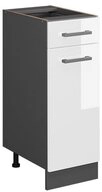 Vicco Unterschrank R-Line, Wei&szlig; Hochglanz/Anthrazit, 30 cm ohne Arbeitsplatte...