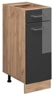 Vicco Unterschrank R-Line, Anthrazit Hochglanz/Goldkraft Eiche, 30 cm ohne
