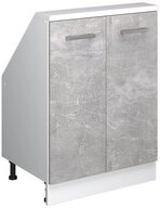 Vicco Unterschrank R-Line, Beton/Wei&szlig;, 60 cm mit 2 T&uuml;ren (1-St)
