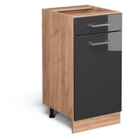 Vicco Unterschrank R-Line, Anthrazit Hochglanz/Goldkraft Eiche, 40 cm ohne