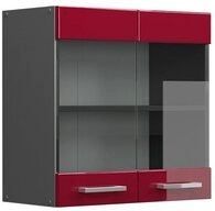 Vicco Glash&auml;ngeschrank R-Line, Rot Hochglanz/Anthrazit, 60 cm (1-St)