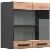 Vicco Glash&auml;ngeschrank R-Line, Goldkraft Eiche/Anthrazit, 60 cm (1-St)