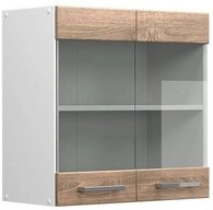 Vicco Glash&auml;ngeschrank R-Line, Sonoma/Wei&szlig;, 60 cm (1-St)