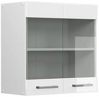 Vicco Glash&auml;ngeschrank R-Line, Wei&szlig; Hochglanz/Wei&szlig;, 60 cm (1-St)