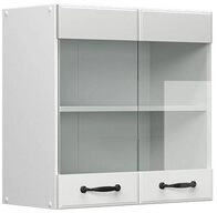 Vicco Glash&auml;ngeschrank R-Line, Wei&szlig; Landhaus/Wei&szlig;, 60 cm (1-St)
