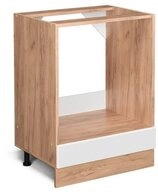 Vicco Herdumbauschrank R-Line, Wei&szlig; Hochglanz/Goldkraft Eiche, 60 cm ohne