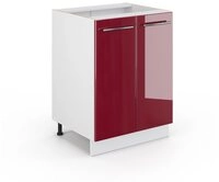 Vicco Unterschrank Fame-Line, Bordeaux Hochglanz/Wei&szlig;, 60 cm ohne Arbeitsplatte