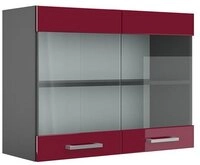 Vicco Glash&auml;ngeschrank R-Line, Rot Hochglanz/Anthrazit, 80 cm (1-St)