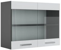 Vicco Glash&auml;ngeschrank R-Line, Wei&szlig; Hochglanz/Anthrazit, 80 cm (1-St)