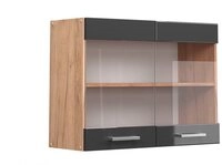 Vicco Glash&auml;ngeschrank R-Line, Anthrazit Hochglanz/Goldkraft Eiche, 80 cm...
