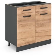 Vicco Unterschrank R-Line, Goldkraft Eiche/Anthrazit, 80 cm ohne Arbeitsplatte...