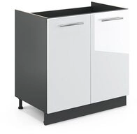Vicco Unterschrank Fame-Line, Wei&szlig; Hochglanz/Anthrazit, 80 cm ohne...