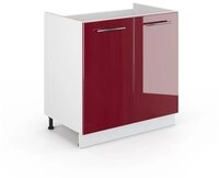Vicco Unterschrank Fame-Line, Bordeaux Hochglanz/Wei&szlig;, 80 cm ohne Arbeitsplatte