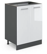Vicco Unterschrank R-Line, Wei&szlig; Hochglanz/Anthrazit, 60 cm ohne Arbeitsplatte...