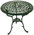 DEGAMO Bistrotisch Jugendstil (1-St), 70cm rund, Farbe dunkelgr&uuml;n, Aluguss...