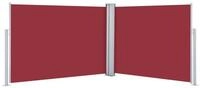 vidaXL Seitenmarkise Ausziehbare Seitenmarkise Rot 120 x 1000 cm (1-St)