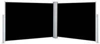 vidaXL Seitenmarkise Ausziehbare Seitenmarkise Schwarz 100 x 1000 cm