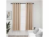 vidaXL Linen-effect blackout curtains 2 pcs. 140x225cm beige (321209)