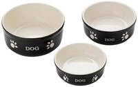 Nobby Futterbeh&auml;lter Hunde Keramiknapf Dog schwarz/beige