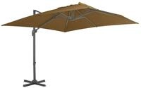 vidaXL Sonnenschirm Ampelschirm mit Aluminium-Mast 300x300 cm Taupe
