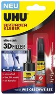 UHU Klebstoff UHU Sekundenkleber 3D Filler, 3g + 9g F&uuml;llgranulat