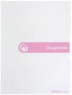 Herlitz Aufbewahrungsbox Herlitz Zeugnismappe mit 20 H&uuml;llen / DIN A4 / Farbe: wei&szlig;