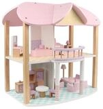 Coemo Puppenhaus SANDY, (m&ouml;bliertes Puppenhaus Holz, 24-tlg), Puppenhaus...