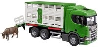 Bruder&reg; Spielzeug-Landmaschine Scania Super 560R Tiertransp.LKW+Rind 03548