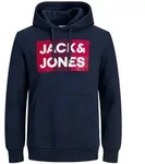 Jack & Jones Herren Hoodie Kapuzenpullover JJECORP LOGO - Regular Fit Plussize - Navy