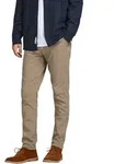 Jack & Jones Herren Chino Hose JPSTMARCO JJDAVE AKM BEIGE Slim Fit Beige 12174307 W