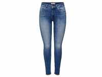 Only Damen Jeans ONLBLUSH MID SK REA1319 Skinny Fit Blau 15293282 Normaler Bund