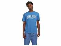 Jack & Jones Herren Rundhals T-Shirt JJEJOSH Relaxed Fit Blau Coast 12236514 L