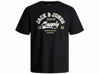Jack & Jones Herren Rundhals T-Shirt JJELOGO Regular Fit Schwarz 12246690 L