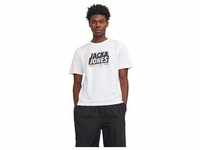 Jack & Jones Herren Rundhals T-Shirt JCOMAP LOGO Regular Fit Weiß 12252376 L