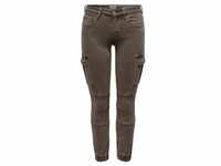 Only Damen Cargo Jeans ONLMISSOURI REG ANK LIFE Slim Fit Grau 15170889 Normaler Bund