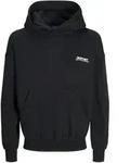 Jack & Jones Herren Hoodie Kapuzenpullover JORROXBURY Relaxed Fit Schwarz 12265759 L