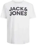Jack & Jones Herren Rundhals T-Shirt JJECORP LOGO Regular Fit Wei&szlig; Large
