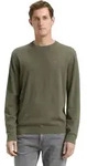 Tom Tailor Herren Rundhals Pullover BASIC CREWNECK KNIT Relaxed Fit Tea Leaf Grau