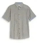 Tom Tailor Herren Kurzarm Hemd COTTON LINEN SHIRT Regular Fit 1049611-39545 Faded