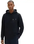 Tom Tailor Herren Kapuzenpullover QUILTED HOODIE - Regular Fit - Grey Heather Melange