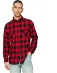 Urban Classics Herren Freizeithemd CHECKED FLANELL Regular Fit 00044 Rot S